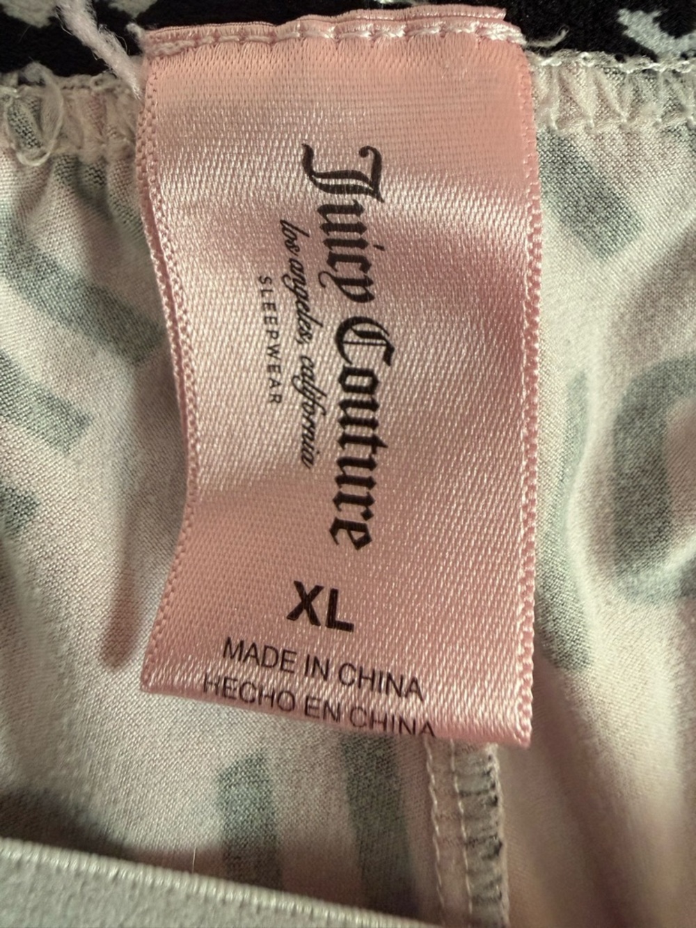 Juicy Couture Pink & Black Logo Lounge Pants Joggers XL Y2K Coquette - Picture 3 of 7